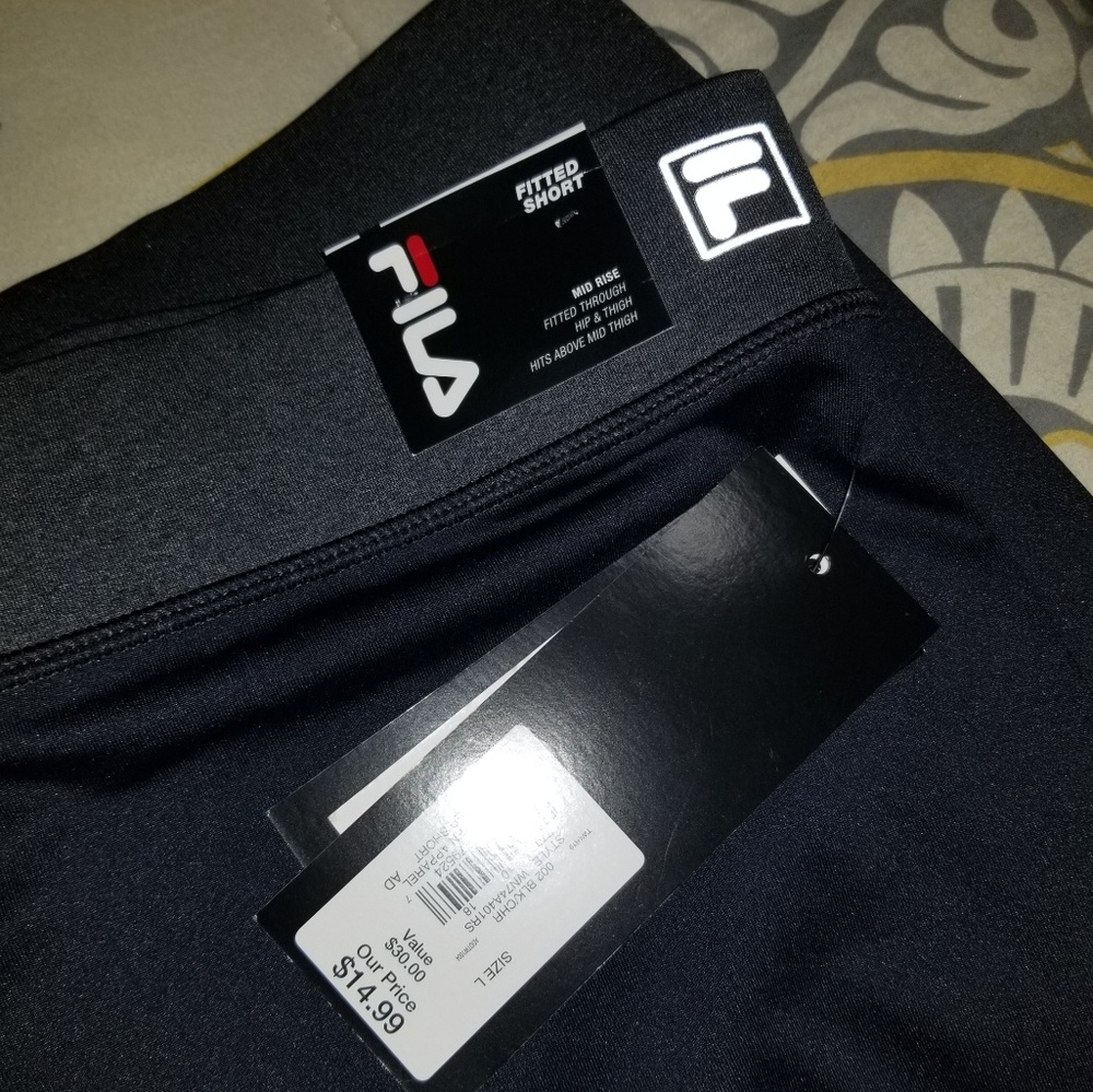 FILA Black and Gray Large fitted shorts